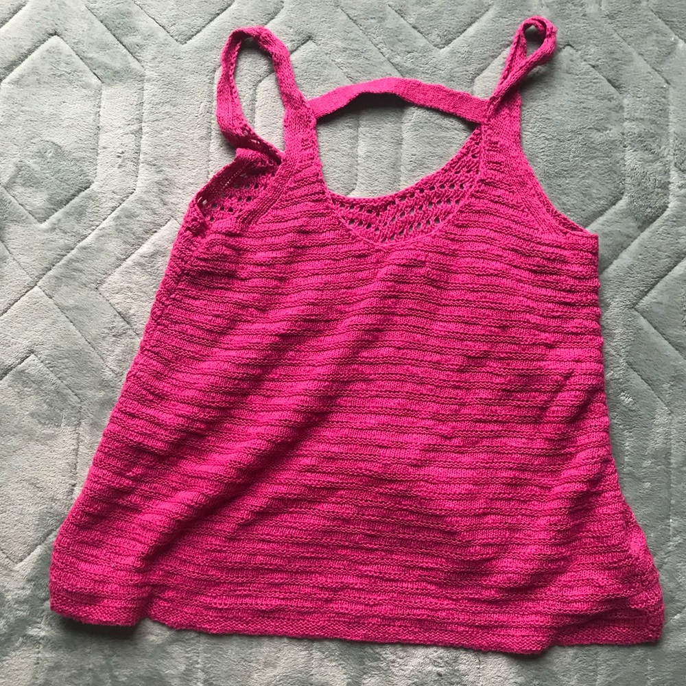 Crochet Dark Pink Tank Top